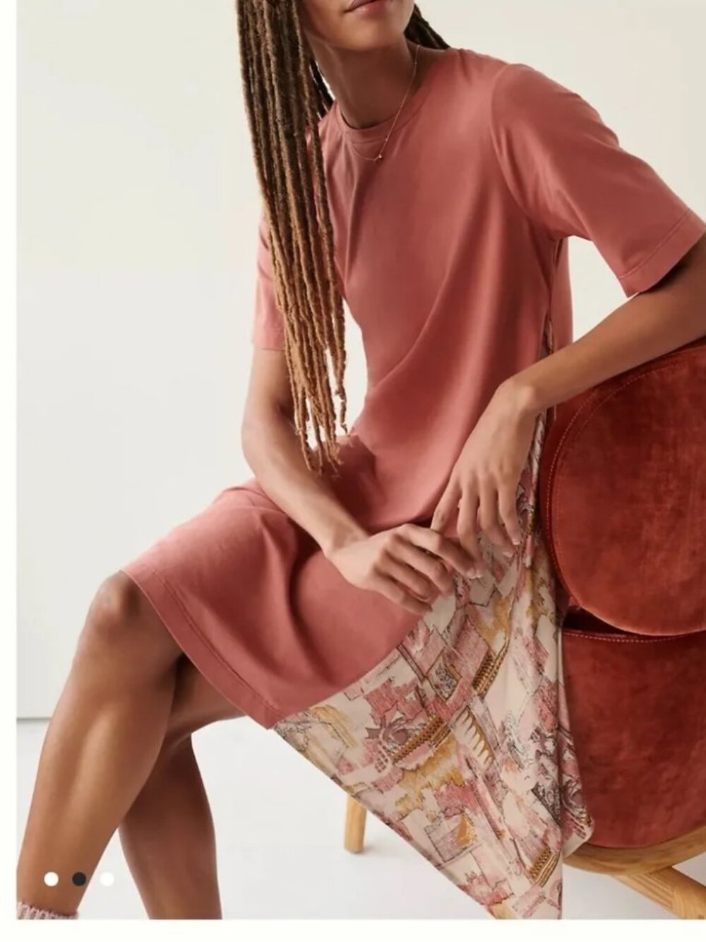 Anthropologie Tiny Giulia Tee Dress Size Small Asymmetrical Hem Short Sleeve NWT